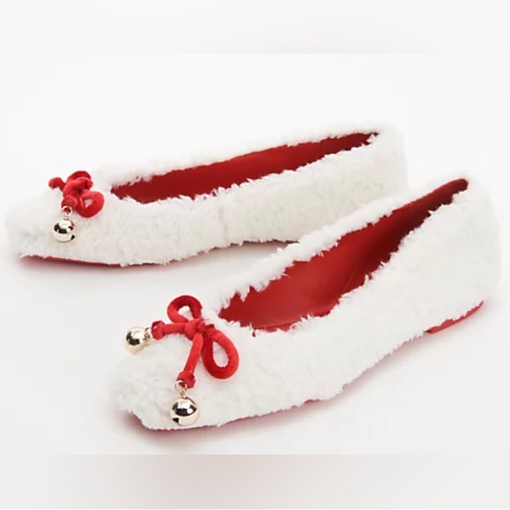 Brand New - Katy Perry Shearling Christmas Ballet Flats - The Evie‎ Size 8.5